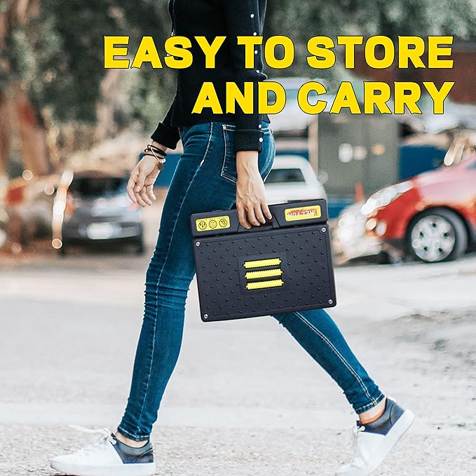 Footrest for Under Desk, Height Adjustable Footrest with Massage Roller and Thick Cushion, Foldable Ergonomic Foot Rest for Car, Office, Home, Train