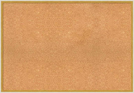 Amanti Art Natural Cork Board for Wall, 27x39 Vision Board with White Frame, Large Corkboard Office Decor for Home Organization, Modern Corkboard Pinboard to Display Items for Home Organization in