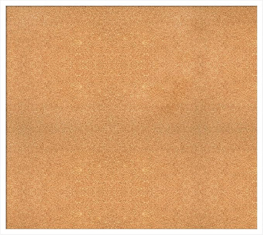 Amanti Art Natural Cork Board for Wall, 33x37 Vision Board with White Frame, X-Large Corkboard Office Decor for Home Organization, Modern Corkboard Pinboard to Display Items for Home Organization in