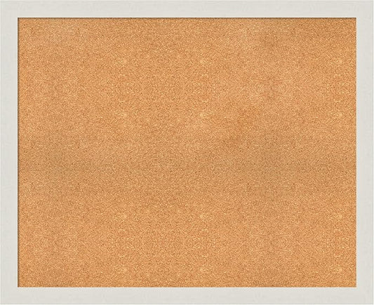 Amanti Art Natural Cork Board for Wall, 35x43 Vision Board with White Frame, X-Large Corkboard Office Decor for Home Organization, Country Rustic Corkboard Pinboard to Display Items for Home