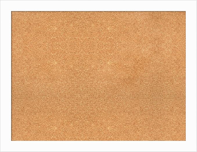 Amanti Art Natural Cork Board for Wall, 27x35 Vision Board with White Frame, Large Corkboard Office Decor for Home Organization, Casual Corkboard Pinboard to Display Items for Home Organization in