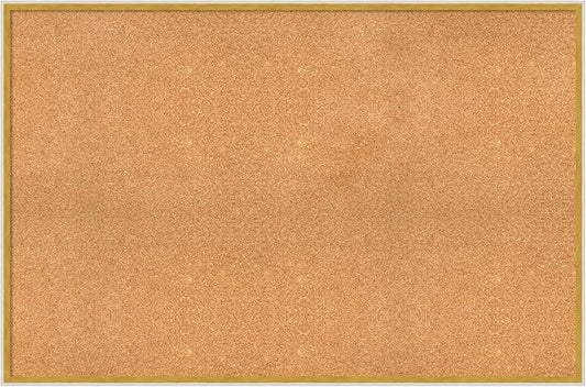 Amanti Art Natural Cork Board for Wall, 31x47 Vision Board with White Frame, Oversize Corkboard Office Decor for Home Organization, Modern Corkboard Pinboard to Display Items for Home Organization in