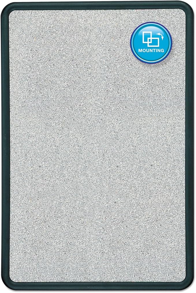 Quartet Bulletin Board, 2 x 3 Feet, Contour, Granite-Colored Surface with Black Plastic Frame (699370)