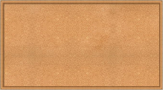 Amanti Art Natural Cork Board for Wall, 30x54 Vision Board with Bronze Frame, Oversize Corkboard Office Decor for Home Organization, Casual Corkboard Pinboard to Display Items for Home Organization