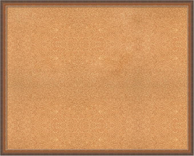 Amanti Art Natural Cork Board for Wall, 32x40 Vision Board with Bronze Frame, X-Large Corkboard Office Decor for Home Organization, Modern Corkboard Pinboard to Display Items for Home Organization in