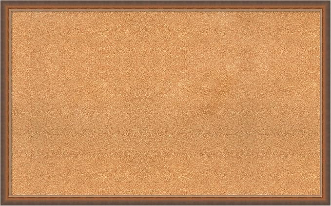 Amanti Art Natural Cork Board for Wall, 26x42 Vision Board with Bronze Frame, Large Corkboard Office Decor for Home Organization, Modern Corkboard Pinboard to Display Items for Home Organization in