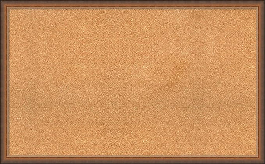Amanti Art Natural Cork Board for Wall, 26x42 Vision Board with Bronze Frame, Large Corkboard Office Decor for Home Organization, Modern Corkboard Pinboard to Display Items for Home Organization in