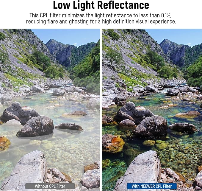 Neewer 95mm Polarizing Filter, 24 Layer Multi Resistant Nano Coated MC CPL - Image 5