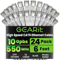 GEARit Cat 6 Ethernet Patch Cables 6 ft White, High Speed 24AWG 10Gbps RJ45 by GEARit