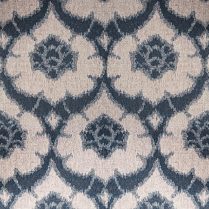 Home Decor | Dinah Collection Modern Storage Ottoman | Ottoman with Storage for Living Room & Bedroom(Blue Medallion Print)