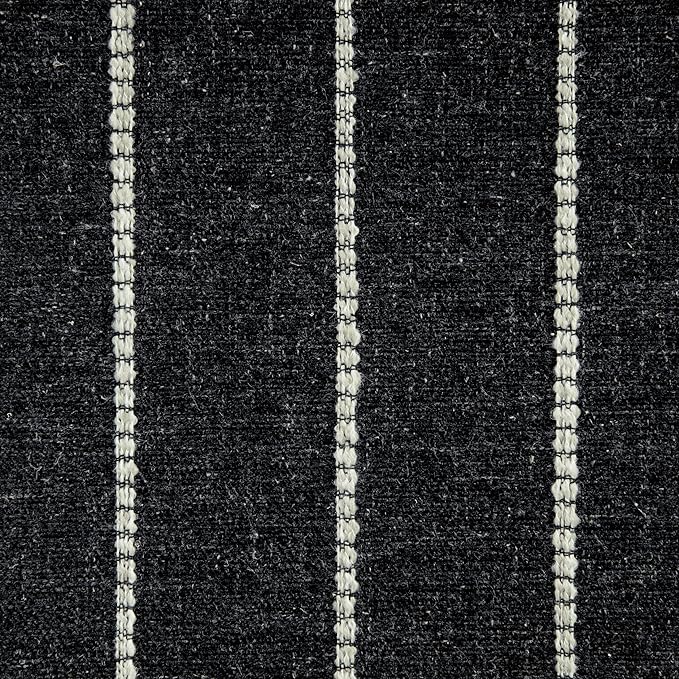 Home Decor | Dinah Collection Modern Storage Ottoman | Ottoman with Storage for Living Room & Bedroom(Black with Boucle Stripe)