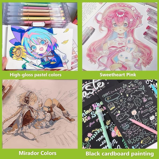 Colored Gel Pens Set, 0.6mm Fine Point for Black & White Paper, Cute Pens for Journaling, Adult Coloring Books, Bible, Drawing, Note Taking, School & Journaling Supplies (72 Advanced Colors)