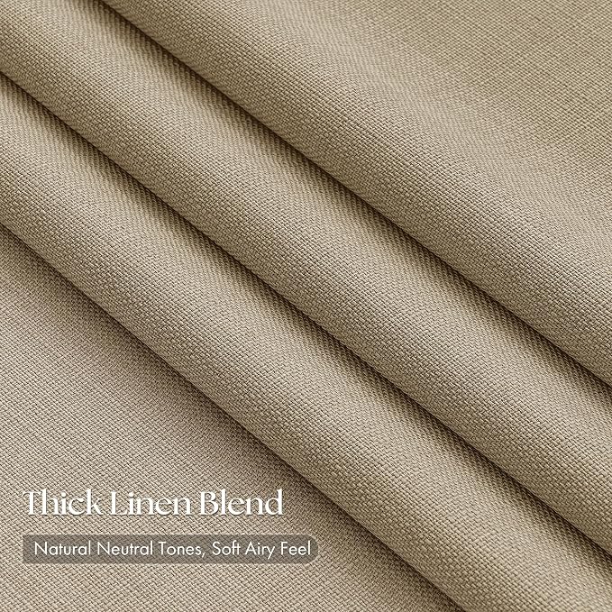 Burlywood Birch Linen Semi Sheer 112 Inch Curtains - Image 2