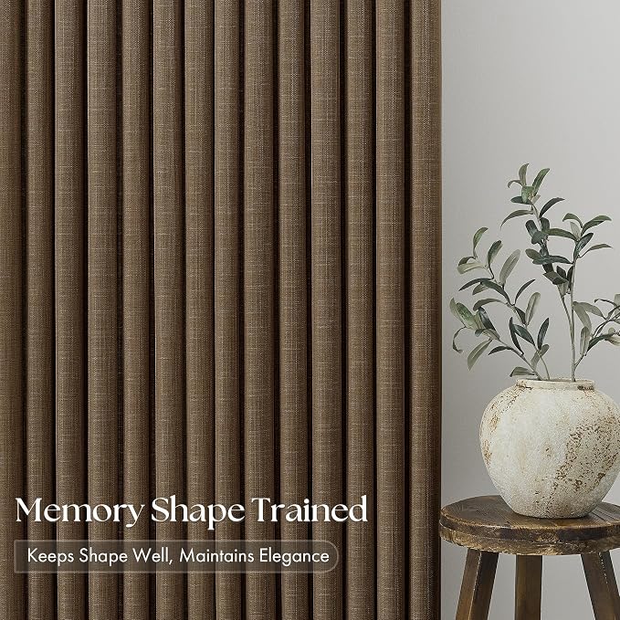 Pinch Pleated Dark Brown Curtains 90 Inches Long - Image 4